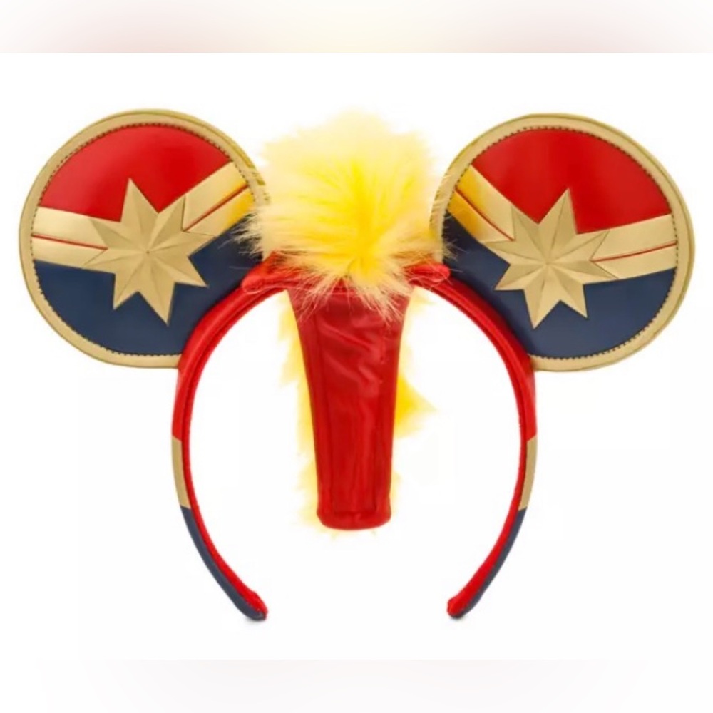 Captain Marvel Disney Ears Headband ~ With Mohawk Hair ~ Unisex ~ NWT